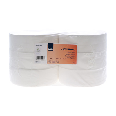 Maxi Jumbo Toiletpapier - zuiver tissue - 2 laags - 320 m - WIT - 6 rollen