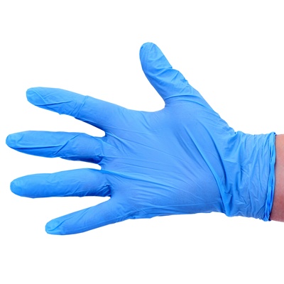 Disposable nitrile gloves - non-powdered - BLUE - pack of 100 - MEDIUM