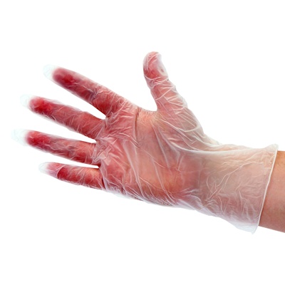Gants à usage unique en vinyle - non poudrés - BLANC - 100 pièces - MEDIUM