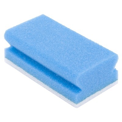 Schuurspons synthetisch - 13 x 7 cm - BLAUW/WIT