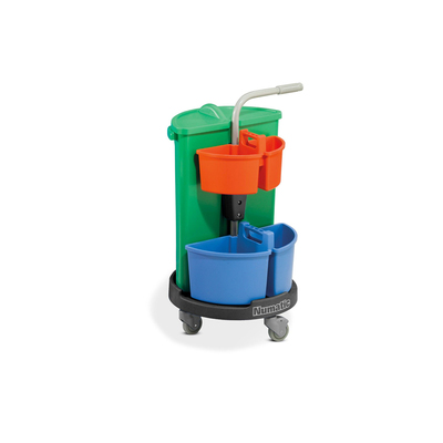 Chariot NCR3carrousel 2 plateaus/1 seau déchets 70l