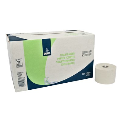 System toilet paper with caps - recycled tissue - 2 ply - 100 m / 725 sheets - WHITE - 24 rolls