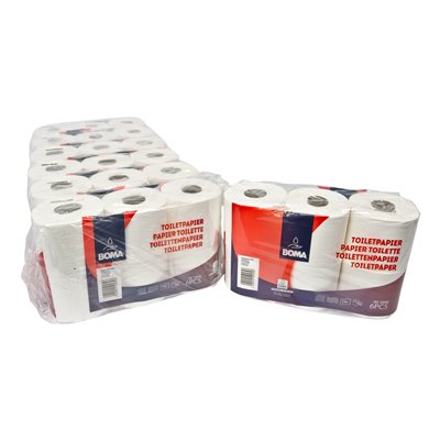 Traditional Toiletpaper - 2 ply - tissue - WHITE - embossed - 400 sheets - 42 roles (7x6) 12295 (temporary unprinted film)