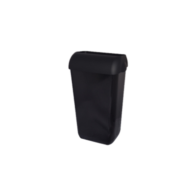 Bin plastic wall black 25l