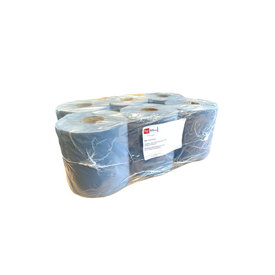 BIBOX Midirol, rouleau à feuilles individuelles, recyclé, bleu, 2 plis, 125 m, lot de 6