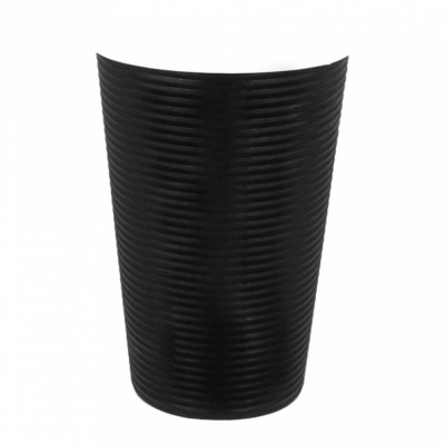 Ribbed Black Paper Coffee Cup