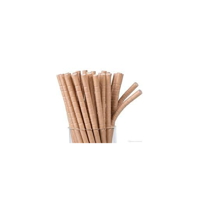 Paille pliable en papier kraft - Ø 5,8 mm - 22 cm - 200 pièces - BRUN