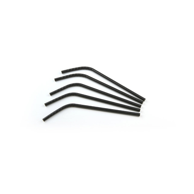 Paille pliable en papier kraft - Ø 6 mm - 21 cm - NOIR - 200 pièces