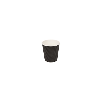 Ribbed black coffee cup 180ml 6oz 1000pcs