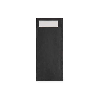 Cutlery bag black with tissue