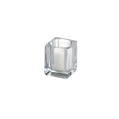 Relight Holder Square Glass Transparent H90xø70mm 6pcs