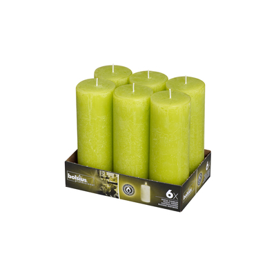 Bougie cylindrique 68x190mm durée de combustion 65h 6pcs
