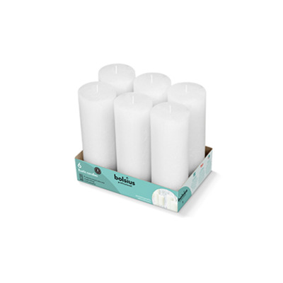 Bougie cylindrique 68x190mm durée de combustion 65h 6pcs blanche