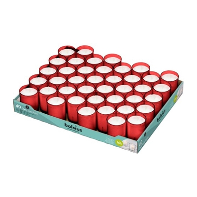 Relight Clear Cup rouge durée de combustion 16h 5x40pcs