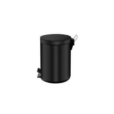 VB 222205 Poubelle à pédale noire avec liner en matière synth. 5l