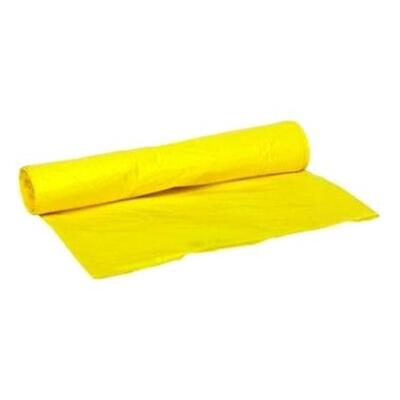 Sac HD - 58 x 100 cm - T23 - 75 l - JAUNE - rouleau 25 pieces