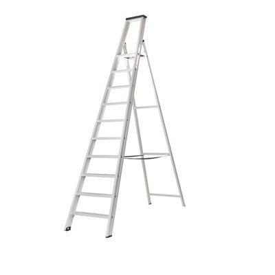 Escabeau professionnel simple - 9 + 1 marches - 2,50 m - 16 kg