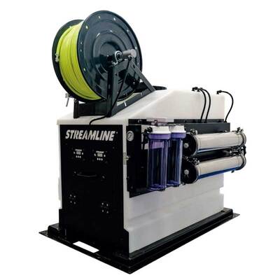 Combi 325L RODI système osmose à préfiltres, mebrane et résine
- standard double pompe 12v
- commande digitale par pompe
- enrouleur fixe avec 100m de tuyau
- double compteur TDS pour mesurage de qualité d'eau
- batterie Li-Ion rechargeable
Dimension (HxLxL): 87x115x85 cm
Poids vide: 100kg