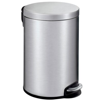 Pedal bin in mat stainless steel - 12 l