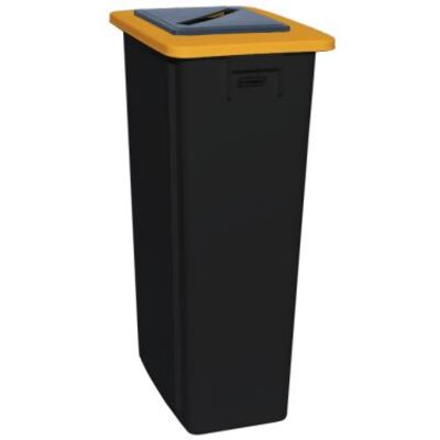 Bomabin Select Flat with paper lid - 80 l - BLACK - lid YELLOW