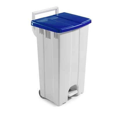 Bomabin Select Pedal Classic - 90 l - WIT - deksel BLAUW