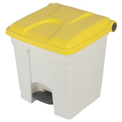 Bomabin Select Pedal Classic - 30 l - WIT - deksel GEEL