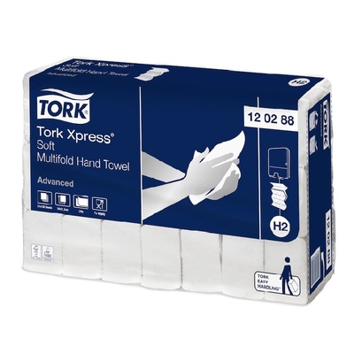 Tork Xpress Advanced Multifold Hand towel - 2 plis - 34 x 21,2 cm - 21 x 136 pièces - 120399 (auparavant: Tork Advanced hand towel interfold soft)