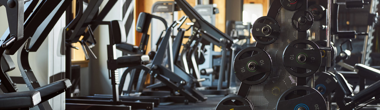 Fitness equipment in a room