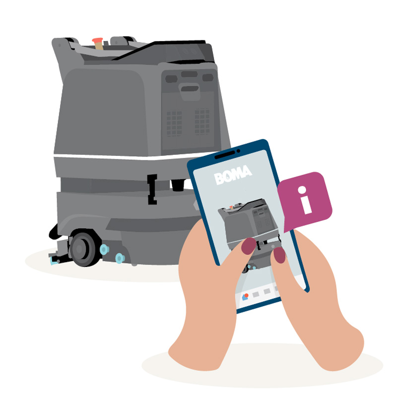illustratie van de BOMA schoonmaakrobot R3