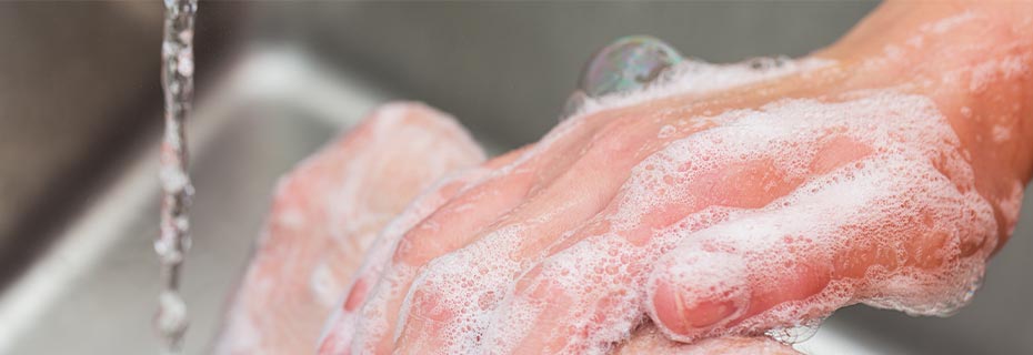 Combine hand washing and disinfection.
