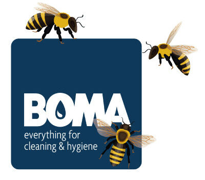 BOMA logo omringd door bijen