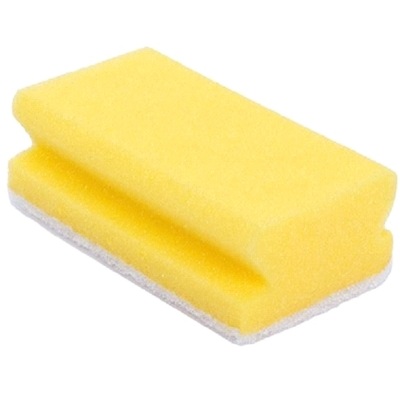 130580: Schuurspons synthetisch - 13 x 7 cm - GEEL/WIT - 5 stuks