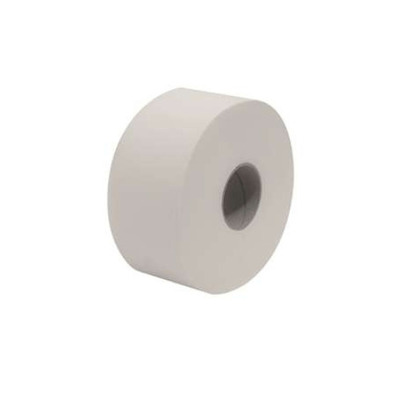 213180F: Jumbo One Toiletpapier - Centerfeed - zuiver tissue - 2 laags - 200 m - WIT - 12 rollen