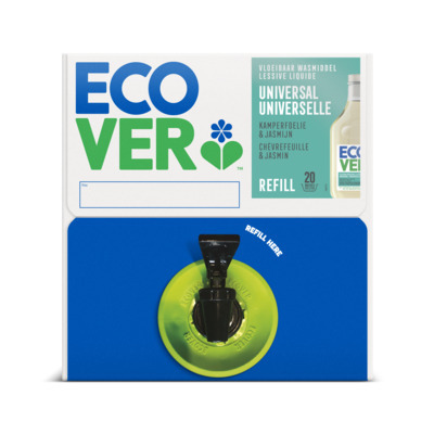 283019: Ecover Vloeibaar wasmiddel - 15 l - bag-in-box - 11 talen