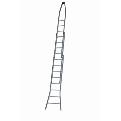 660899: Ruitenwasladder 3-delig puntmodel - 9 + 9 + 9 treden - 3,43/6,70 m - 23 kg