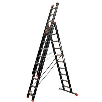 666308: Reformladder Mounter 3-delig - 3 x 8 treden - 2,30/5,50 m - 18,9 kg