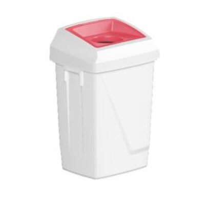 750428: Bomabin Select Fit - 50 l - WIT - deksel rond ROOD