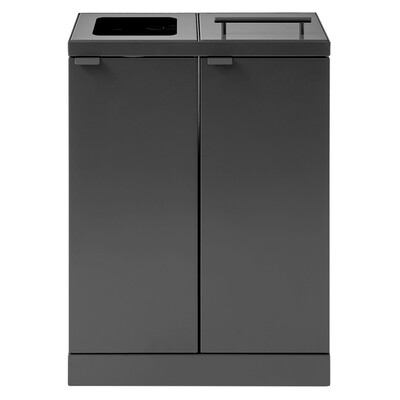 620350: Bomabin Select Bica - 2 x 45 l - ANTRACIET - open/deksel