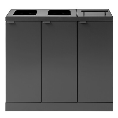 620350: Bomabin Select Bica - 3 x 45 l - ANTRACIET - open/open/deksel