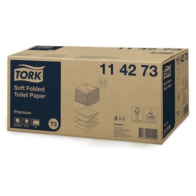 770797: Tork Premium gevouwen toiletpapier - 2 laags - 19 x 11 cm - 30 x 252 stuks - WIT - 114273