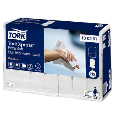 771029: Tork Premium Xpress handdoeken extra zacht - 2 laags - 34 x 21,2 cm - 21 x 100 stuks  - WIT - 100297