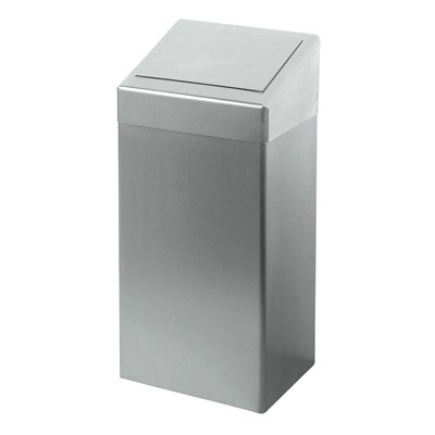 774856: Afvalbak met pushklep - 50 l - RVS