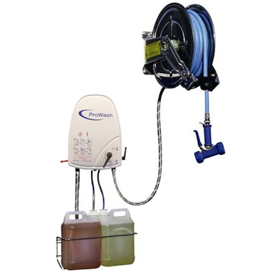 912009: Prowash spraysysteem met rvs haspel + zwenkplaat